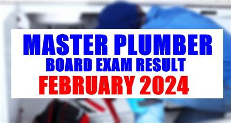 master plumber result|Master Plumber Board Exam Result February 2024 Just Released.